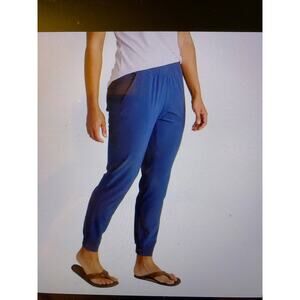 Womens Free Fly Breeze Lightweight Pull On Blue Gray Joggers Large Gorpcore